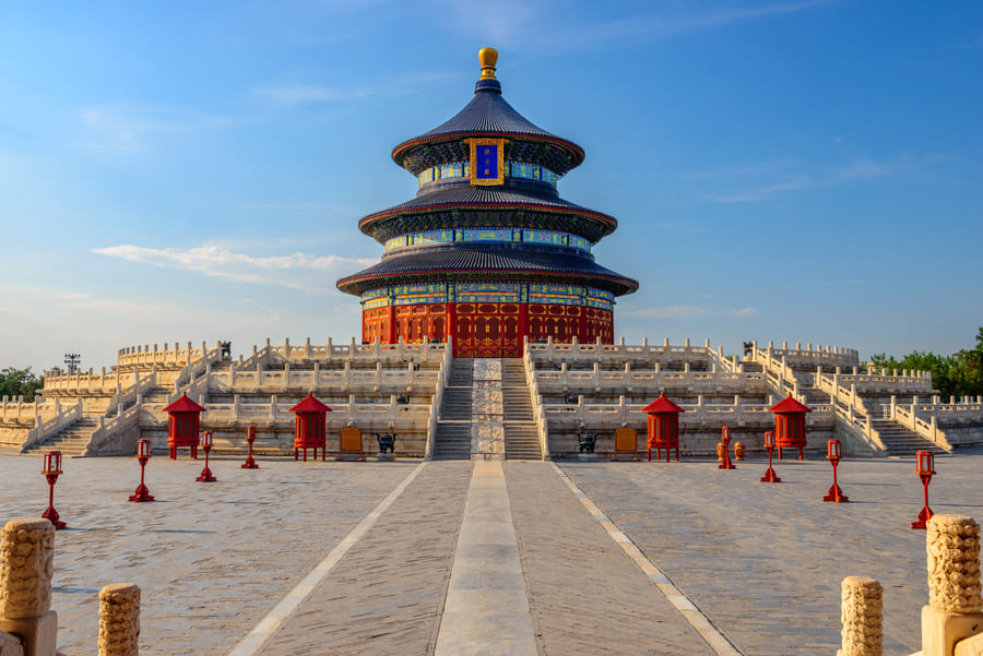 arquitectura de beijing con cielo despejado y azul lugar turistico en china