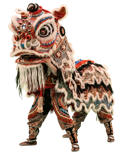 dragon chino con traje tipico hecho de piedras de china