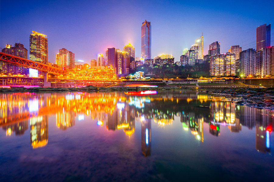 ciudades modernas y hermosas comida deliciosa en chonping china